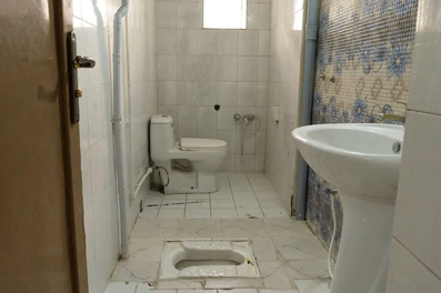 سرویس بهداشتی با توالت ایرانی و فرنگی در مسافرخانه جهان نما برزو شیراز