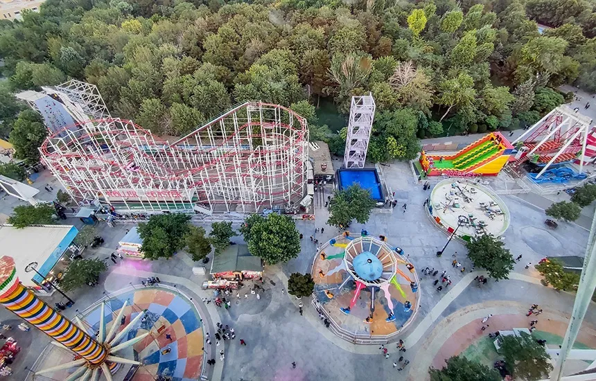 شهربازی پارک ملت مشهد از نمای بالا